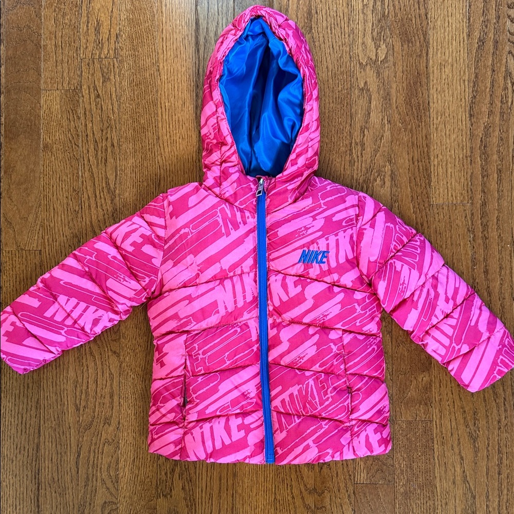 Nike Pink and Blue Hooded Jacket
